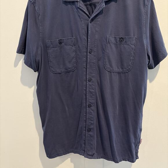 American Eagle Shirt Mens Large Blue Super Soft Standard Fit Button Up Pockets - Picture 4 of 13